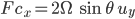 Fc_{x} = 2\Omega\;\sin\theta\;u_{y} 