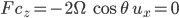 Fc_{z} = -2\Omega\;\cos\theta\;u_{x} = 0 