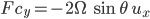 Fc_{y} = -2\Omega\;\sin\theta\;u_{x} 