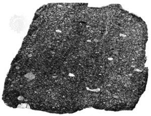 Image credit: F. Wlotzka, Max-Planck-Institut für Chemie, Mainz, Ger., http://www.britannica.com/EBchecked/topic/95092/carbonaceous-chondrite