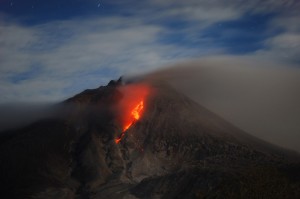 Mount Sinabung lava flow on October 8, 2014. Image credit: Sutanta Aditya, Getty Images