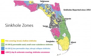 Sinkholes reported in Florida since 1954. Image credit: FL